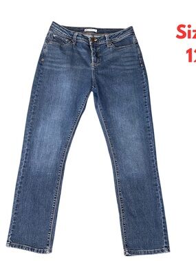 Lee Womens Jeans Perfect Fit Just Below Waist Mid Rise Sz 12 Straight Leg #238